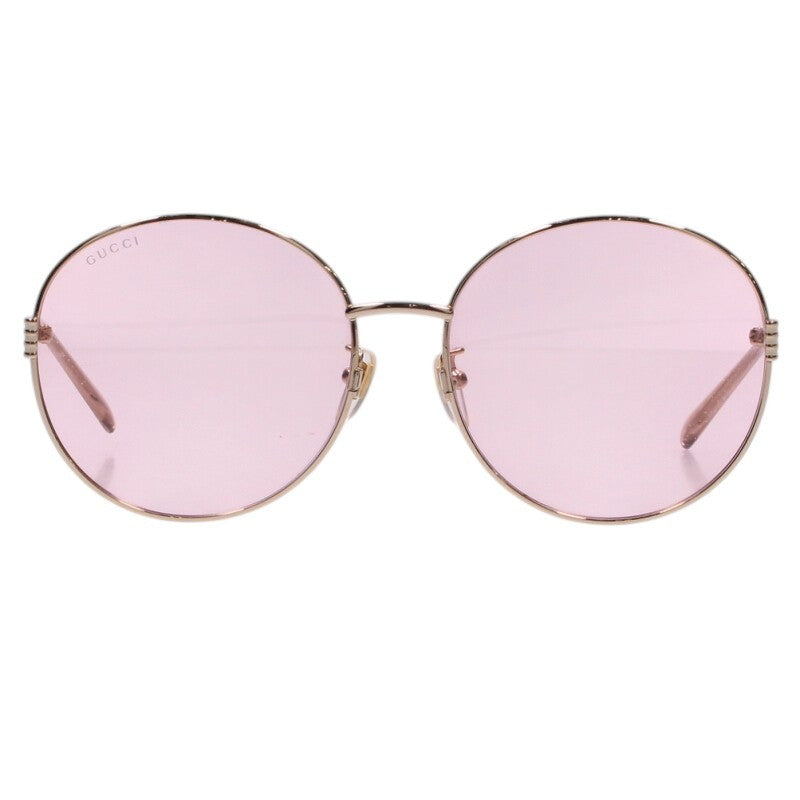 GUCCI Gold Clear Round Metal Frame Sunglasses Size ONE SIZE
