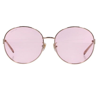 GUCCI Gold Clear Round Metal Frame Sunglasses Size ONE SIZE