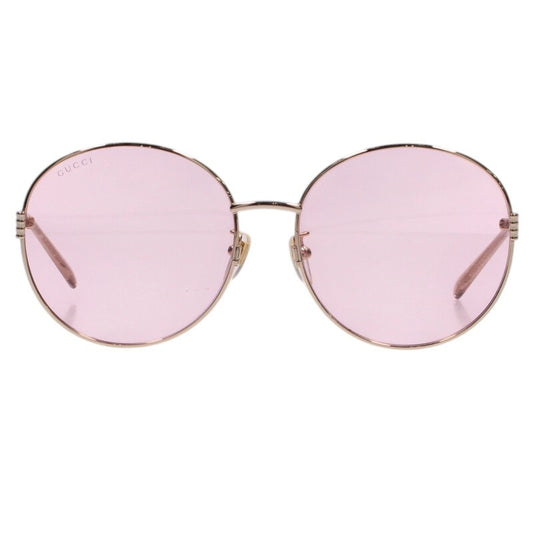 GUCCI Gold Clear Round Metal Frame Sunglasses Size ONE SIZE