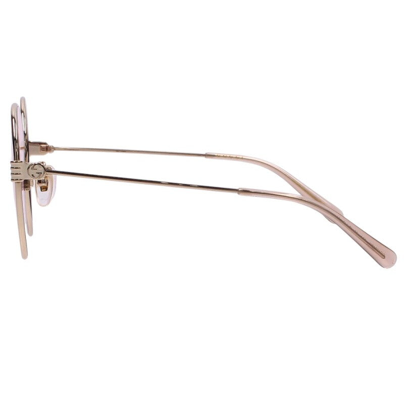 GUCCI Gold Clear Round Metal Frame Sunglasses Size ONE SIZE