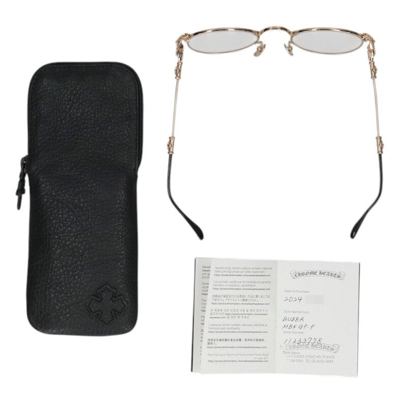 Chrome Hearts BUBBA-A Cross Round Metal Frames Size ONE SIZE