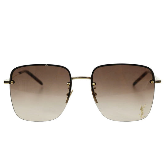 SAINT LAURENT PARIS SL312 Logo Square Sunglasses Size 58