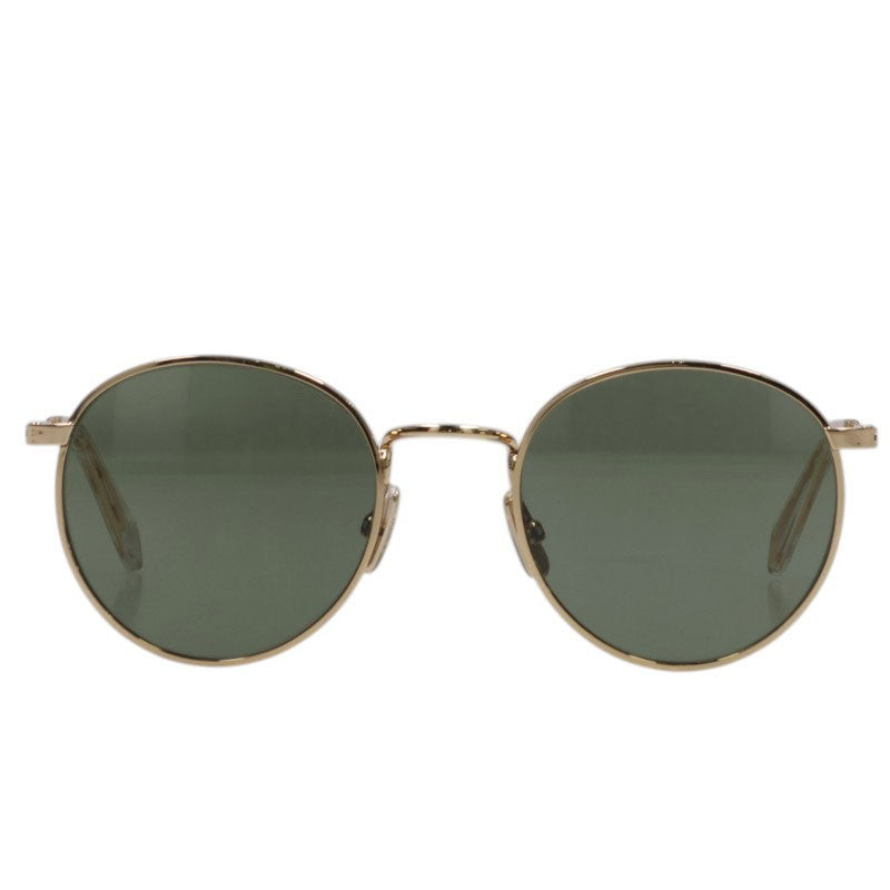 CELINE Gold Metal Round Frame Sunglasses Size 50