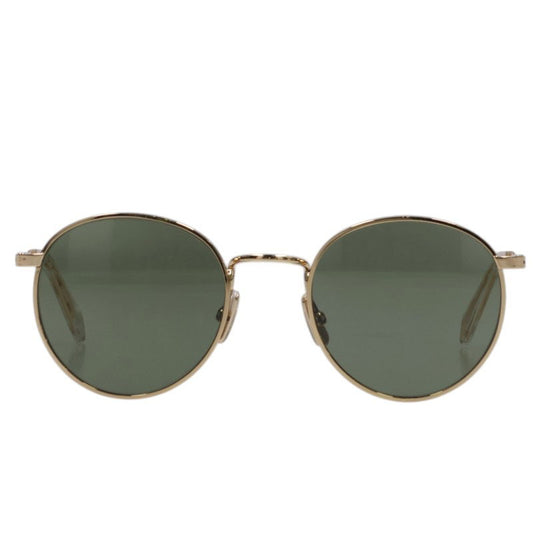 CELINE Gold Metal Round Frame Sunglasses Size 50