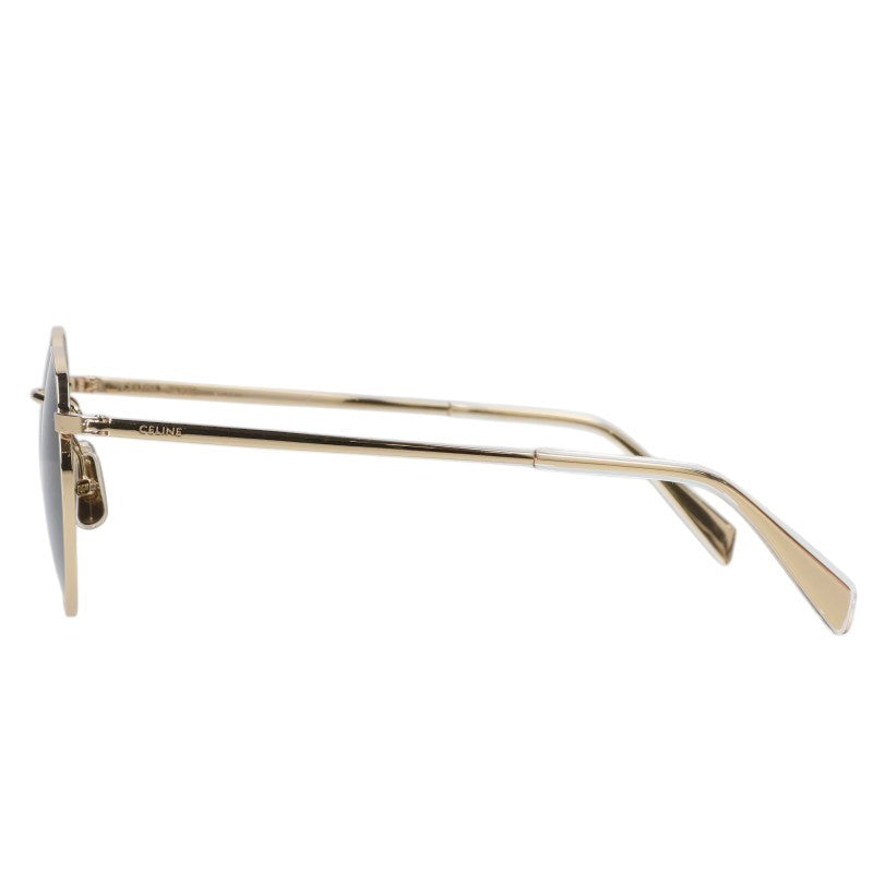 CELINE Gold Metal Round Frame Sunglasses Size 50