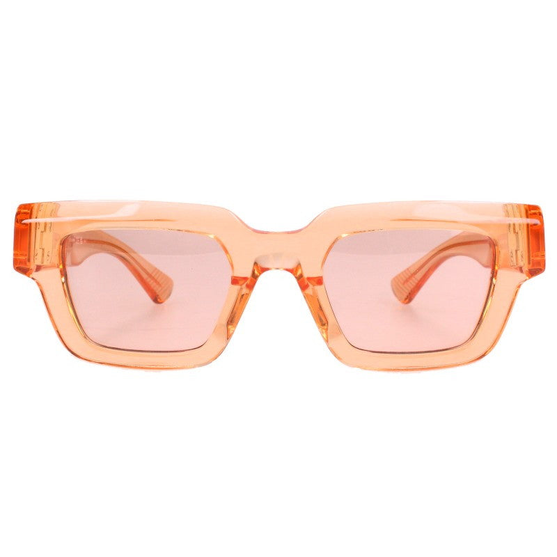 BOTTEGA VENETA Orange Gold Frame Sunglasses Size 49