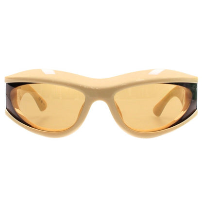 BOTTEGA VENETA Yellow Brown Cat Eye Sunglasses Size 72