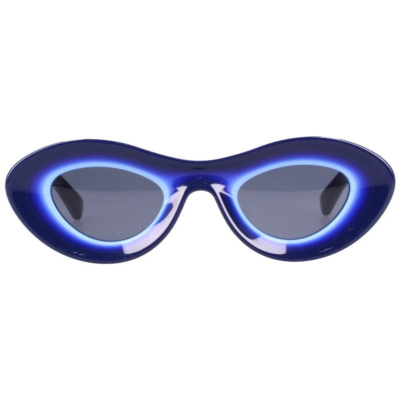 BOTTEGA VENETA Blue Oval Lens Sunglasses Size 46