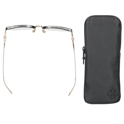 Chrome Hearts Crossball Half-Rim Square Sunglasses Size 54
