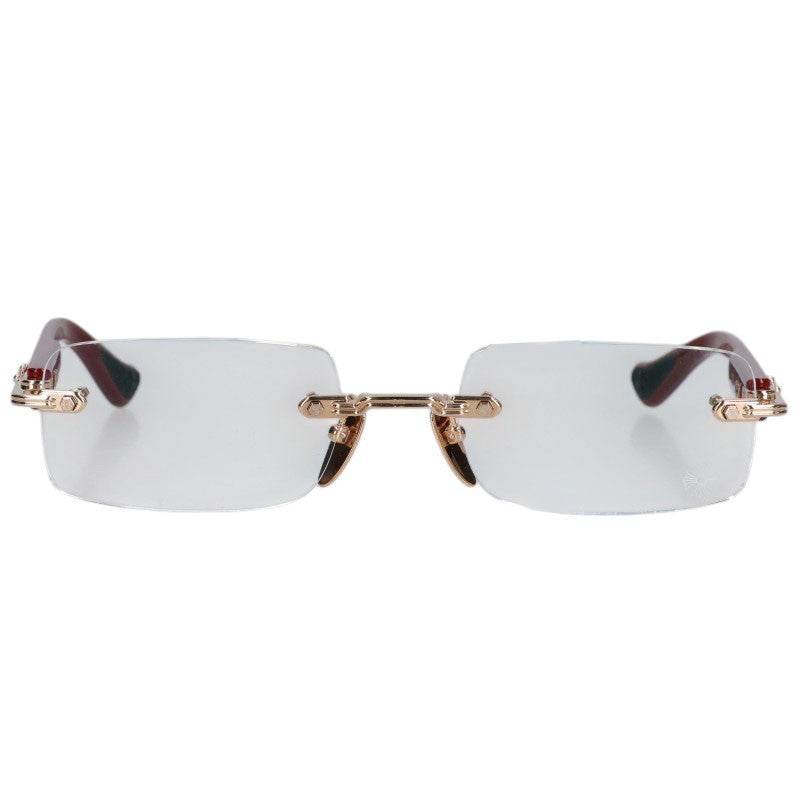 Chrome Hearts DEEP I Floral Temple Glasses Gold Size 54