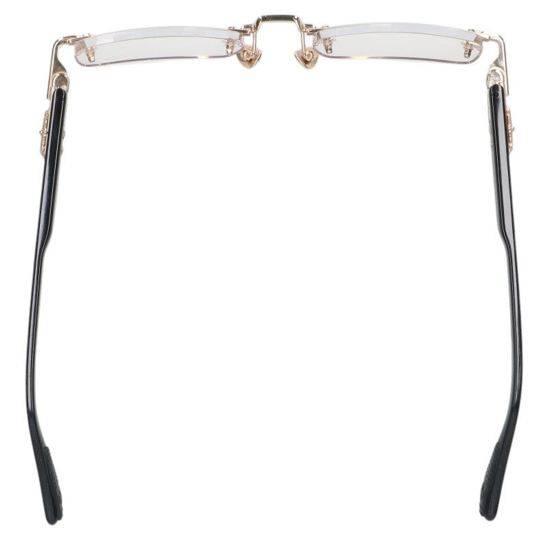 Chrome Hearts DEEP I Floral Cross Glasses Black/Gold Size 54