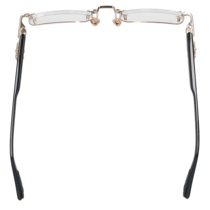 Chrome Hearts DEEP I Floral Cross Glasses Black/Gold Size 54