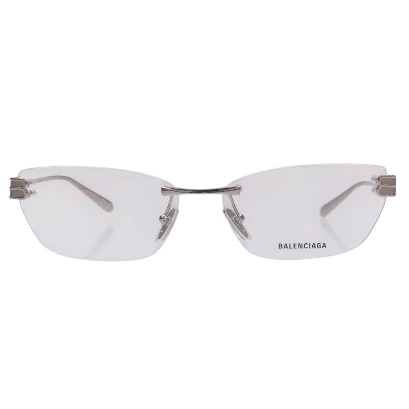 BALENCIAGA BB0490O Rimless Square Glasses Silver Size 62