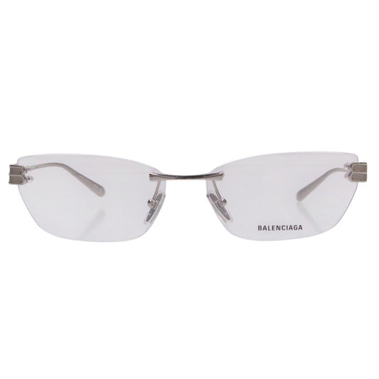 BALENCIAGA BB0490O Rimless Square Glasses Silver Size 62