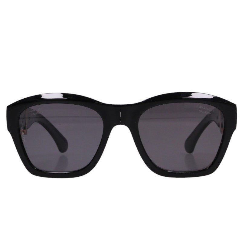 CHANEL Coco Mark Matelasse Sunglasses Black