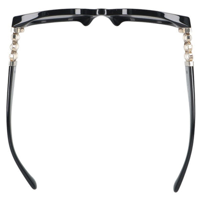 CHANEL Oval Shape Sunglasses Black Size 53