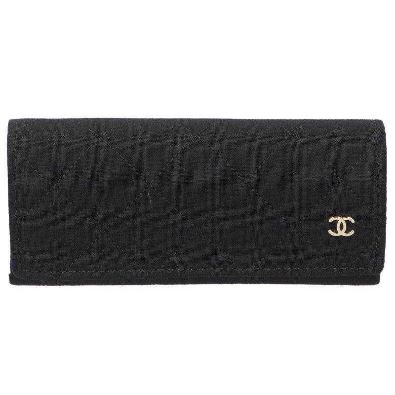 CHANEL Oval Shape Sunglasses Black Size 53