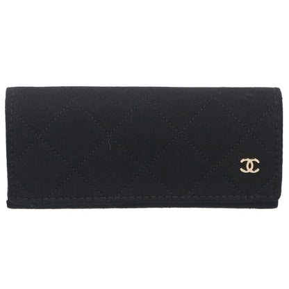 CHANEL Oval Shape Sunglasses Black Size 53