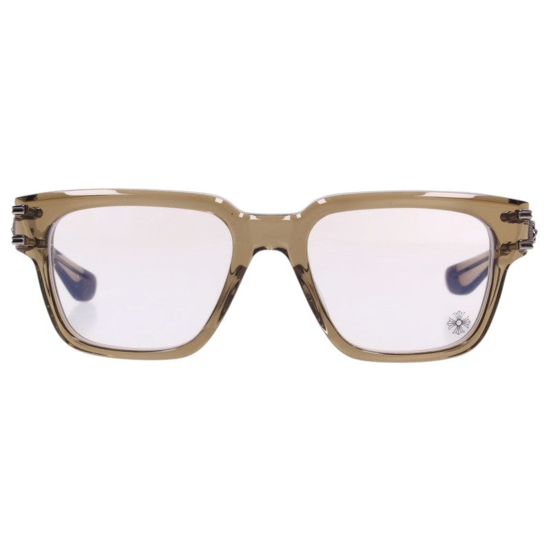 Chrome Hearts BULGE Clear Lens Glasses Brown Size 53