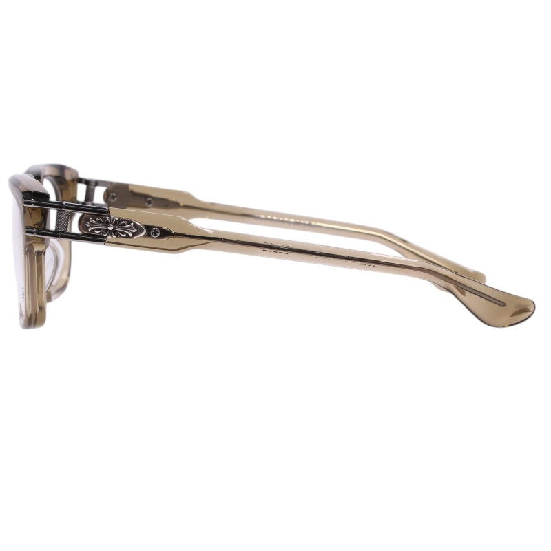 Chrome Hearts BULGE Clear Lens Glasses Brown Size 53