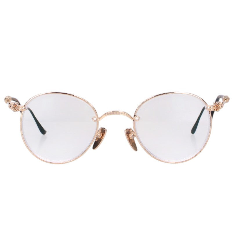 Chrome Hearts BUBBA-A Cross Temple Metal Glasses Size 49