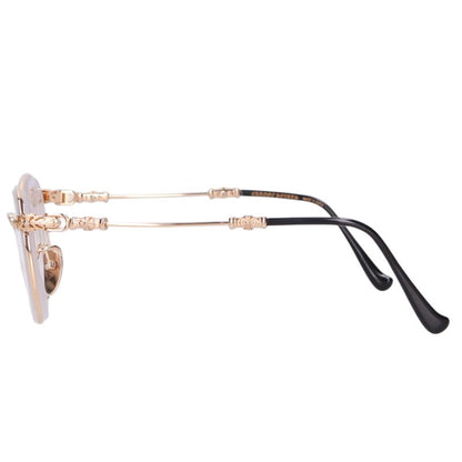 Chrome Hearts BUBBA-A Cross Temple Metal Glasses Size 49