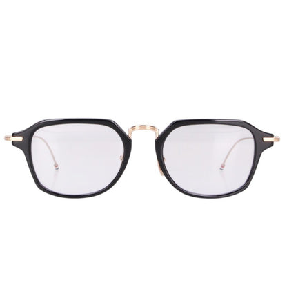 THOM BROWNE Square Metal Frame Glasses Black/Gold Size 52