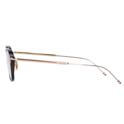 THOM BROWNE Square Metal Frame Glasses Black/Gold Size 52