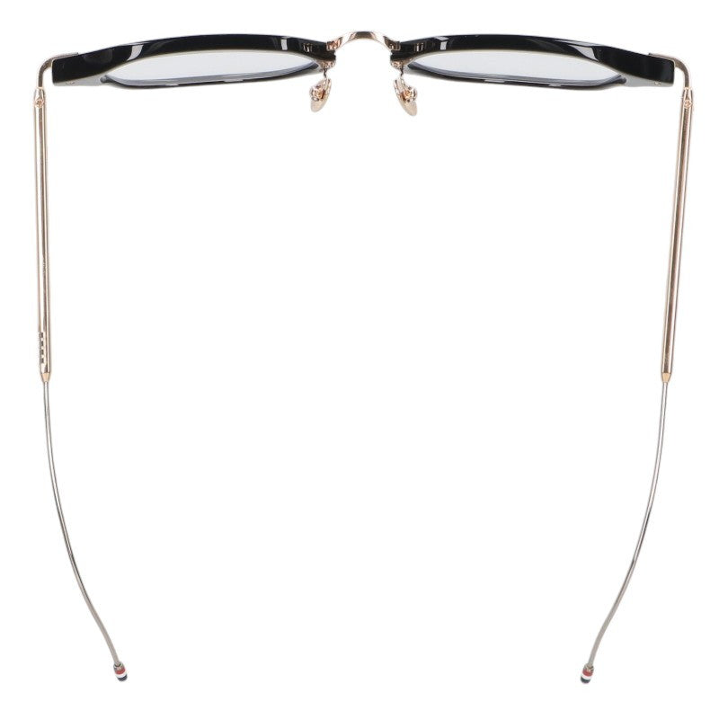 THOM BROWNE Square Metal Frame Glasses Black/Gold Size 52