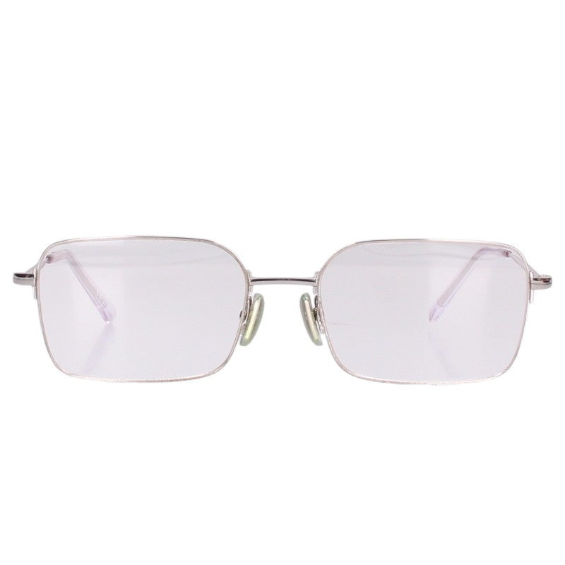 BALENCIAGA Metal Frame Glasses Silver Size 56