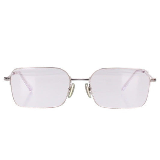 BALENCIAGA Metal Frame Glasses Silver Size 56