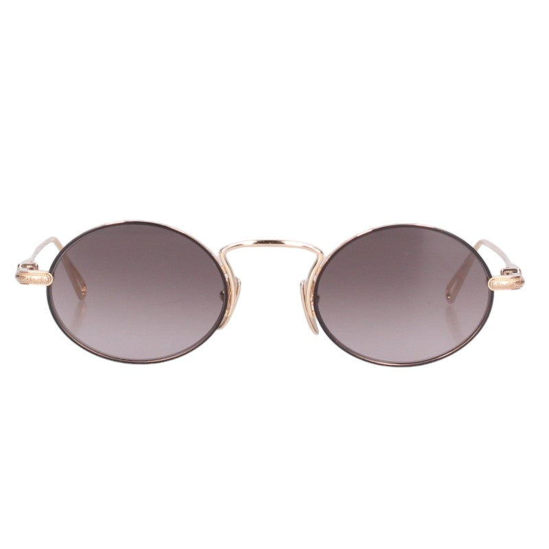 Chrome Hearts CH Plus Temple Oval Sunglasses Gold Size 48