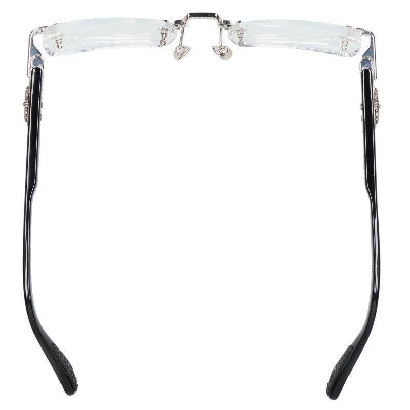 Chrome Hearts DEEP I Floral Cross Eyeglasses Black Size 54