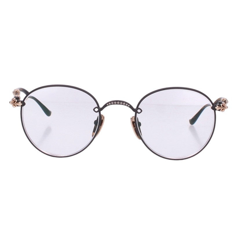Chrome Hearts BUBBA-A Cross Temple Round Glasses Size 49