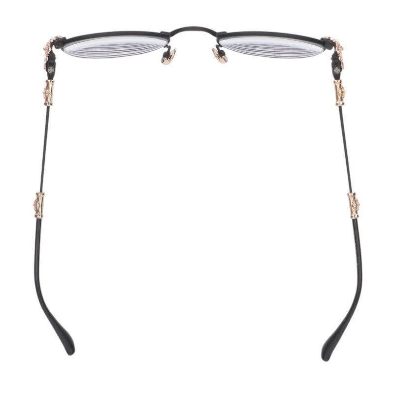 Chrome Hearts BUBBA-A Cross Temple Round Glasses Size 49