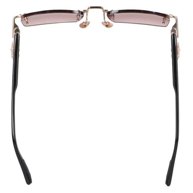 Chrome Hearts K18GP Floral Cross Sunglasses Gold Size 57