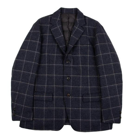 Papas MOON Fabric Check Down 3B Jacket Blue Size M