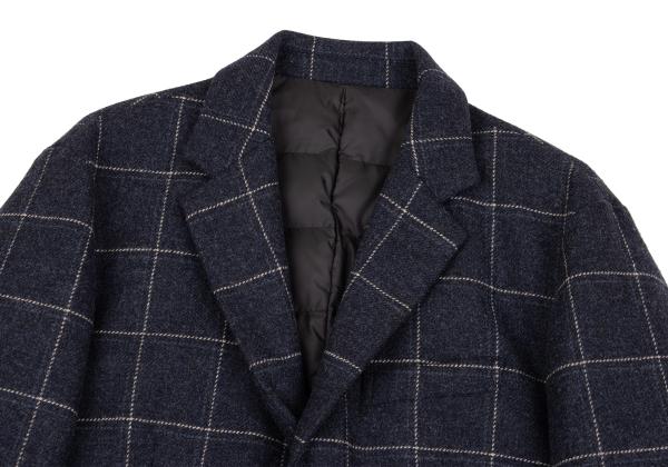 Papas MOON Fabric Check Down 3B Jacket Blue Size M
