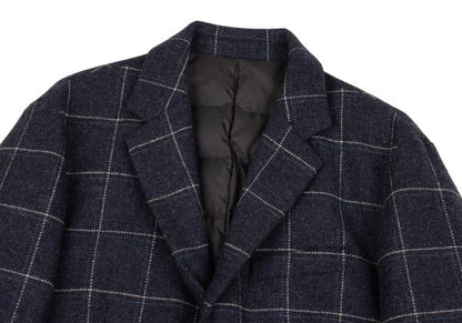 Papas MOON Fabric Check Down 3B Jacket Blue Size M