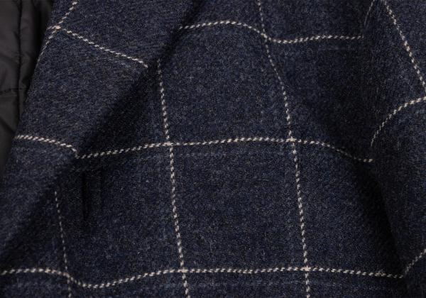 Papas MOON Fabric Check Down 3B Jacket Blue Size M