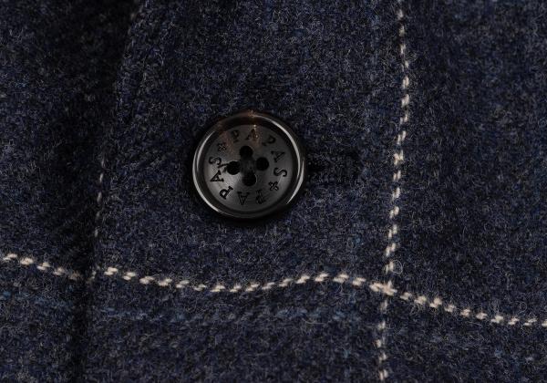 Papas MOON Fabric Check Down 3B Jacket Blue Size M
