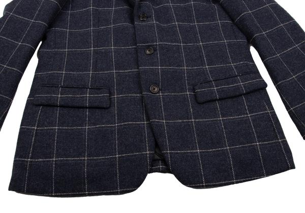 Papas MOON Fabric Check Down 3B Jacket Blue Size M