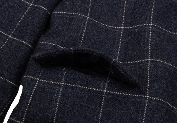 Papas MOON Fabric Check Down 3B Jacket Blue Size M