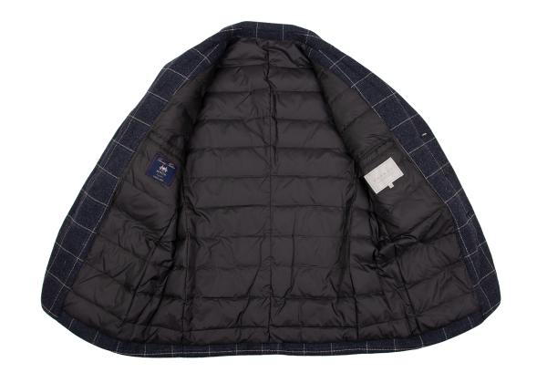 Papas MOON Fabric Check Down 3B Jacket Blue Size M