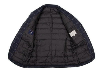 Papas MOON Fabric Check Down 3B Jacket Blue Size M