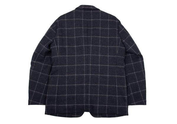 Papas MOON Fabric Check Down 3B Jacket Blue Size M