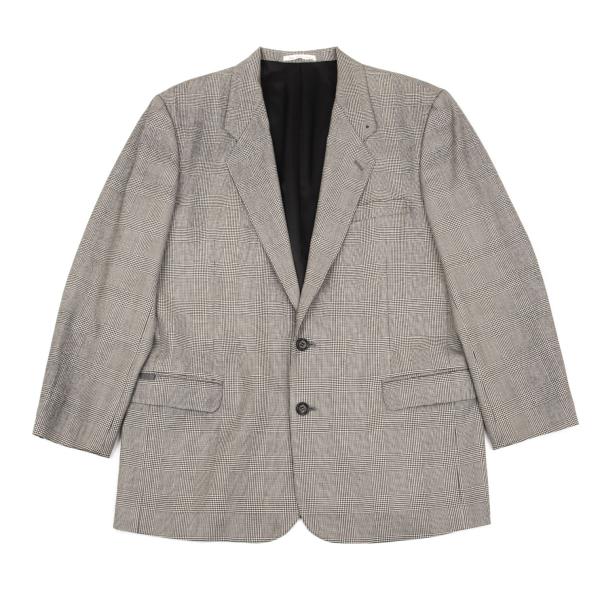 Papas Wool Glen Check Tailored Blazer Gray Size M