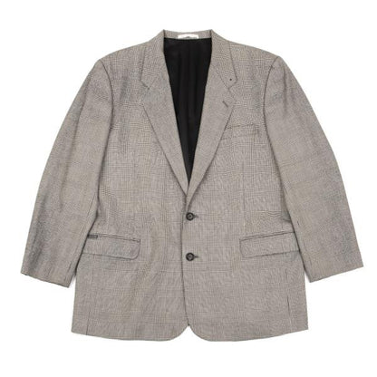 Papas Wool Glen Check Tailored Blazer Gray Size M