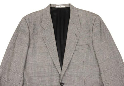 Papas Wool Glen Check Tailored Blazer Gray Size M