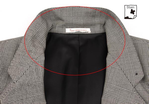 Papas Wool Glen Check Tailored Blazer Gray Size M